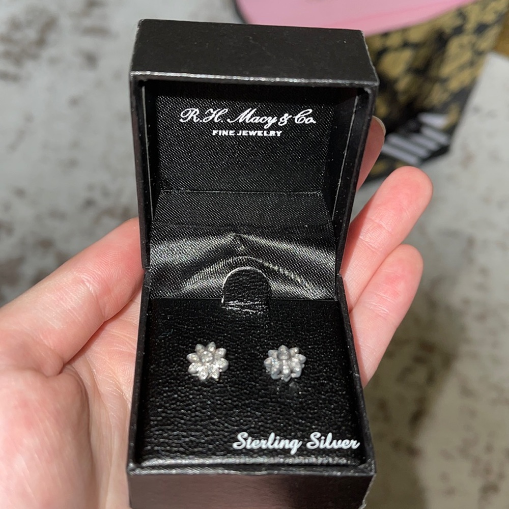 Sterling Silver Flower Earrings